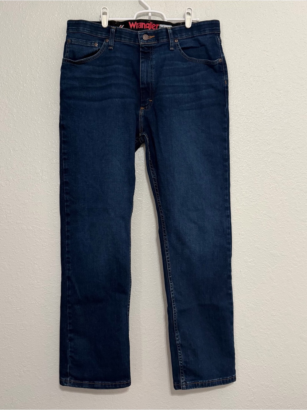 Wrangler Men's Dark Blue Straight-Leg Jeans